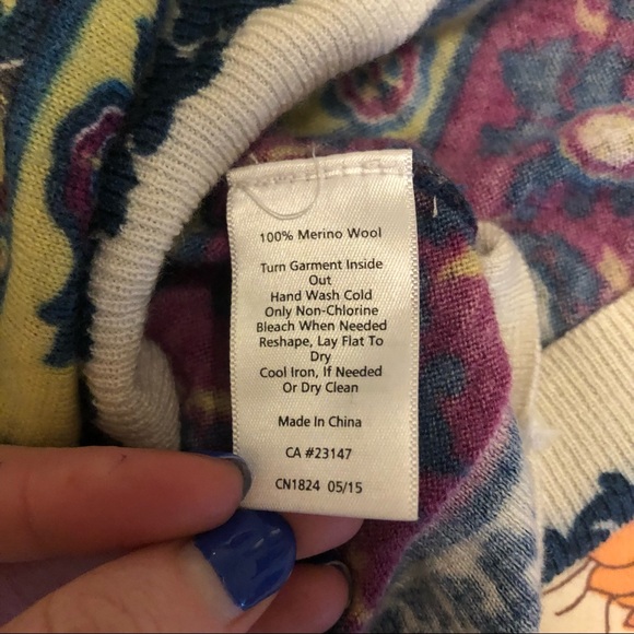 Patterned Quarter-Sleeve Wool Top - Picture 4 of 4